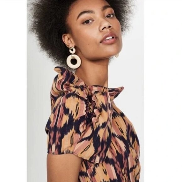 Ulla Johnson Idra Ikat Print One Shoulder Dress Size 4 - Picture 3 of 10